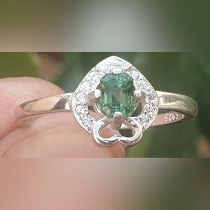 Natural Blue Tourmaline 925 Silver Ladies Ring